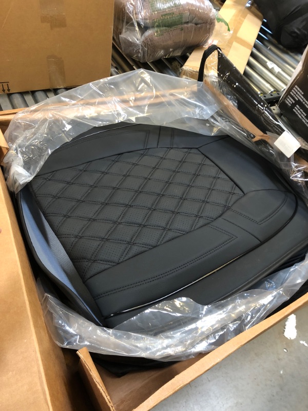 Photo 1 of Coverado Tundra Seat Covers, Waterproof Leather Car Seat Covers, Custom Seat Protectors Auto Accessories Fit 2007-2021 Toyota Tundra CrewMax Double Cab Pickup Truck(Full Set 5PCS, Black)