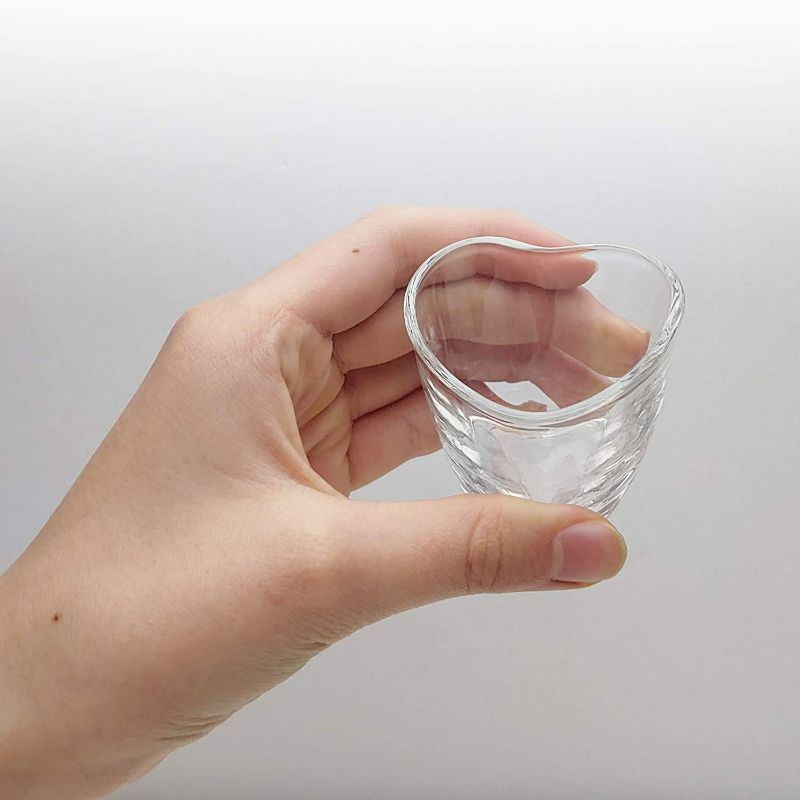 Photo 2 of [LENITH] Korean Soju Shot Glasses Sets, 1.7 oz Heart Shaped Glass for Soju, Whiskey, Tequila, Vodka, Espressos and Liquor
