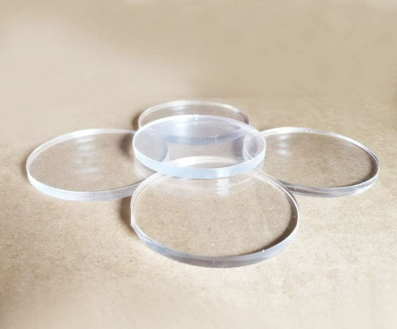 Photo 1 of MEYA Set of 20pcs Clear Acrylic Discs, Plexiglass Laser Cut Round Circle 1/8" (Dia 5.5")
