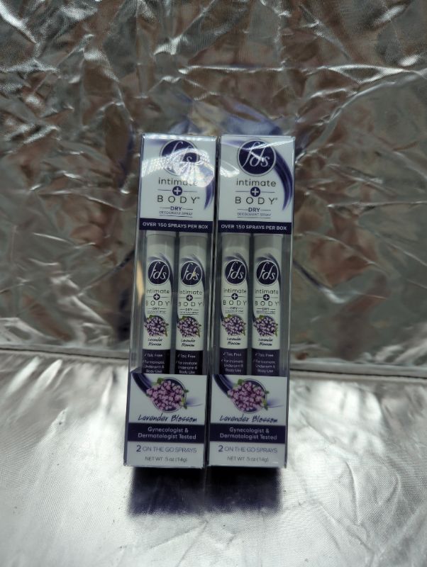Photo 2 of FDS Intimate + Body On-The-Go Feminine Deodorant Spray, Lavender Blossom, 0.5oz Twin Pack