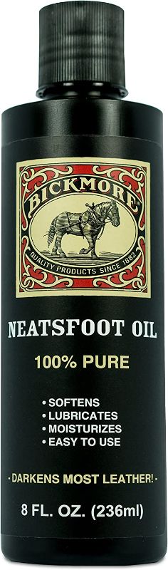 Photo 1 of Bickmore 100% Pure Neatsfoot Oil 8 oz - Leather Conditioner and Wood Finish - Works Great on Leather Boots, Shoes, Baseball Gloves, Saddles, Harnesses & Other Horse Tack

