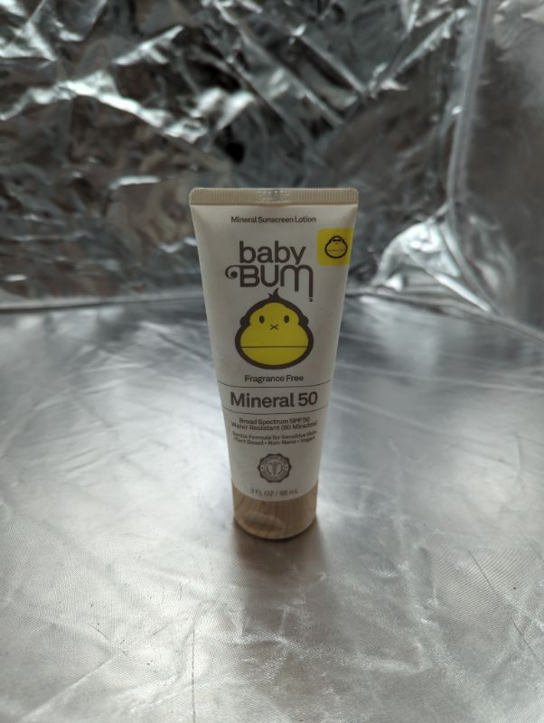 Photo 2 of Baby Bum SPF 50 Sunscreen Lotion | Mineral UVA/UVB Face and Body Protection for Sensitive Skin | Fragrance Free | Travel Size | 3 FL OZ