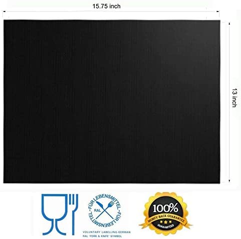 Photo 4 of Renook Grill Mat Set of 6-100% Non-Stick BBQ Grill Mats, Heavy Duty, Reusable, and Easy to Clean - Works on Electric Grill Gas Charcoal BBQ - 15.75 x 13-Inch, Black
