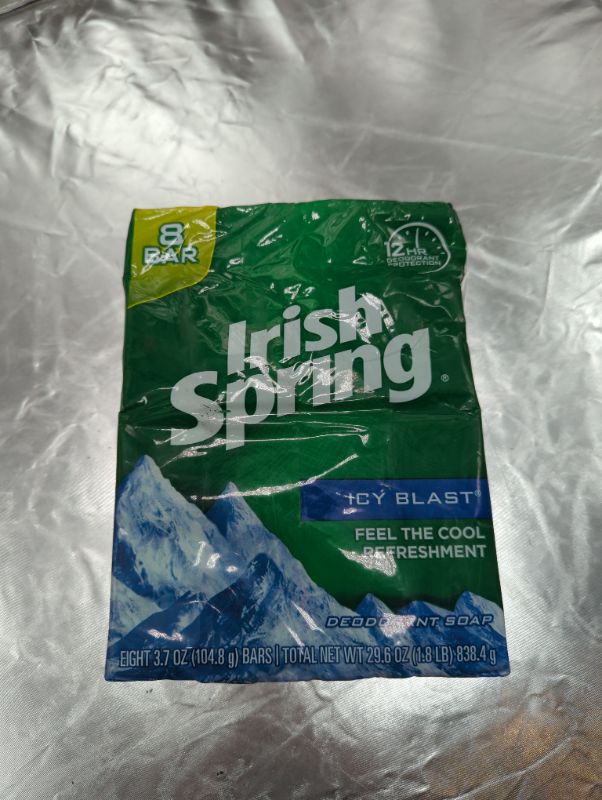 Photo 2 of Irish Spring Soap Bars, Icy Blast - 8 pack, 3.7 oz bars