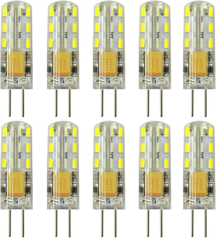 Photo 1 of RAYHOO 10pcs G4 LED Bulb JC Bi-Pin Base Lights 1.5 Watt AC DC 12V 10W-20W T3 Halogen Bulb Replacement Landscape Bulbs(White 6000K)

