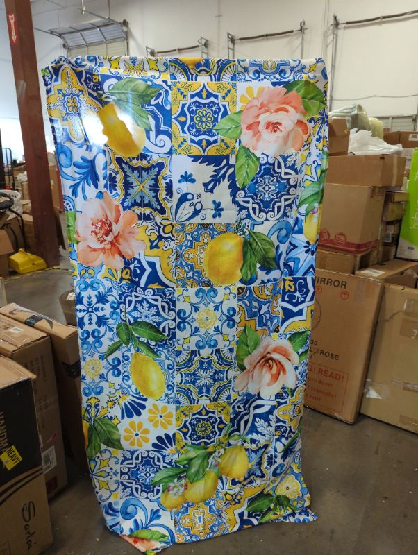 Photo 1 of 2 Panels - 42x84" - Tropical Lemon Flower Curtains