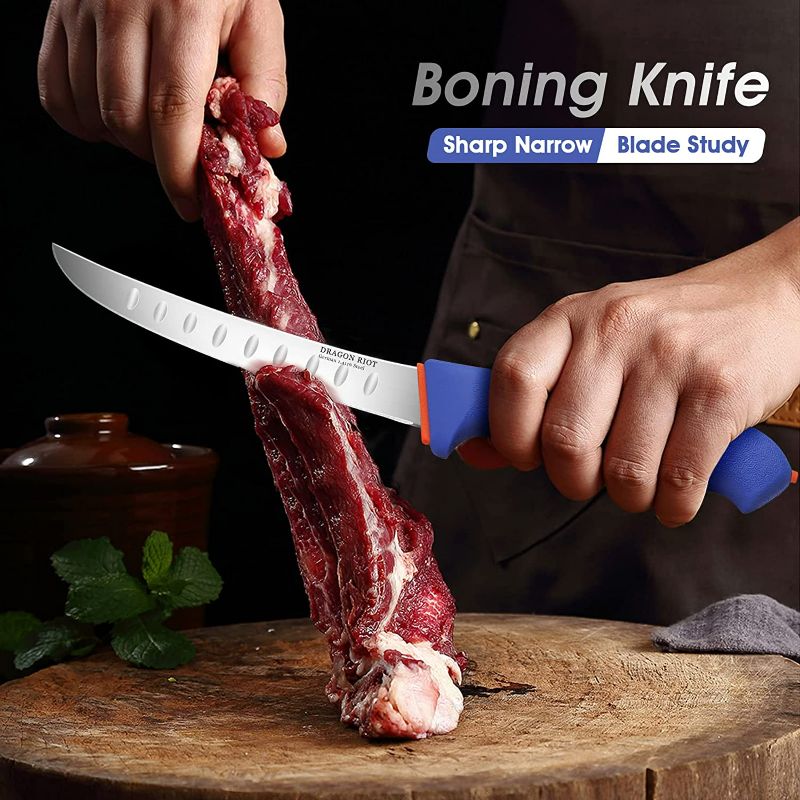 Photo 2 of DRAGON RIOT Premium Boning Knife for Meat Cutting 6 Inch BBQ Brisket Meat Trimming Butcher Knife - Stainless Fish Fillet Turkey Carving Knife
