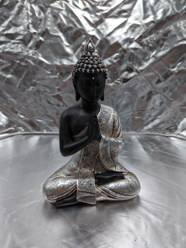 Photo 3 of JORAE Seated Buddha Statue Buddhism Thai Meditating Home and Garden Decorative Sculpture Praying Collectibles Figurines, 9.5 Inches, Polyresin
