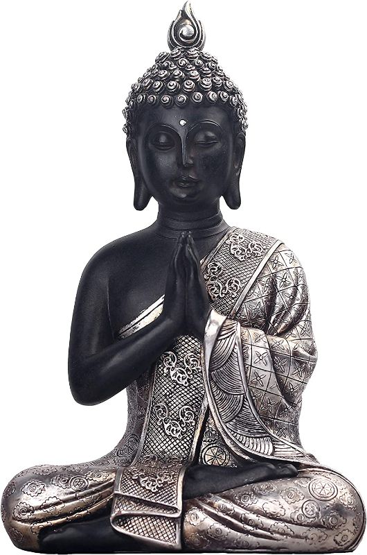Photo 1 of JORAE Seated Buddha Statue Buddhism Thai Meditating Home and Garden Decorative Sculpture Praying Collectibles Figurines, 9.5 Inches, Polyresin
