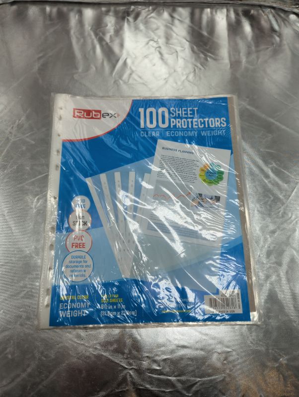 Photo 2 of Rubex Sheet Protectors 8.5 x 11 inch Clear Page Protectors Plastic Sleeves Reinforced 11 Hole fit for 3 Ring Binder Top Loading 9.25 x 11.25 inch (100 Sheets)