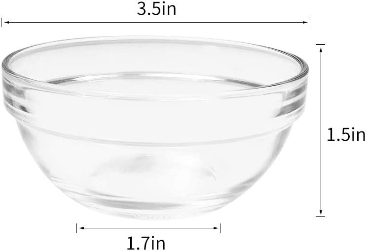 Photo 2 of SZUAH 3.5 Inch Small Glass Bowls 12 Pack Prep Bowls Serving Bowls 4.5 OZ Microwavable Stackable Clear Glass Bowls for Kitchen, Dessert, Dips, Nut and Candy Dishes, Dishwasher Safe
