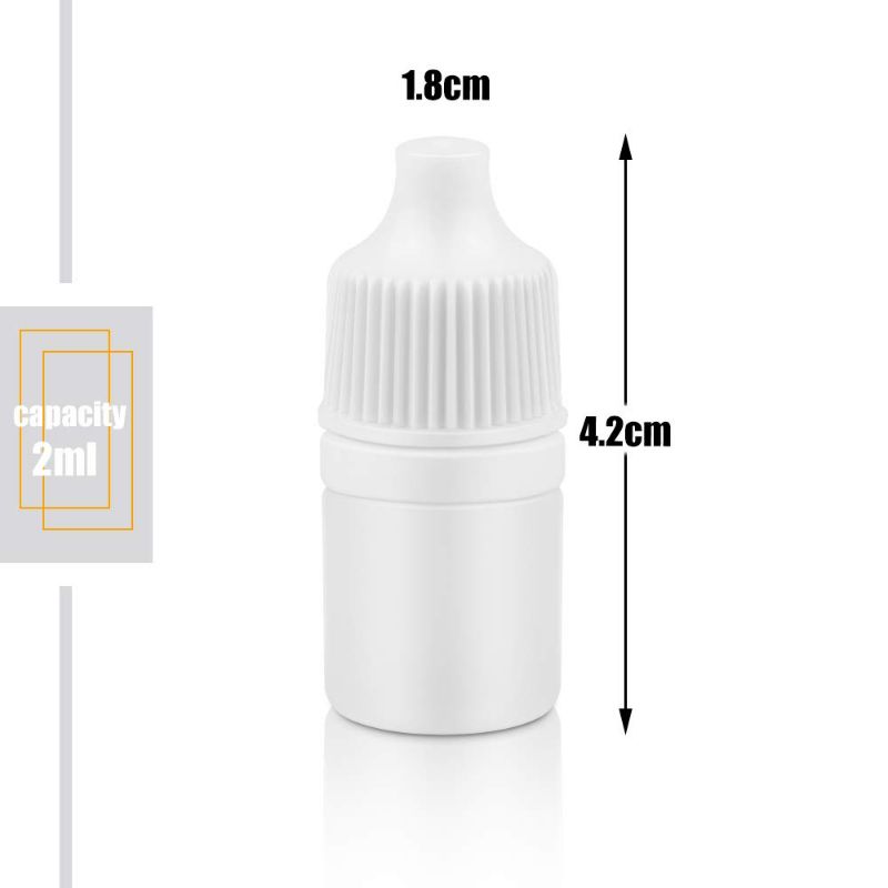 Photo 2 of Hslife 100pcs Plastic Dropper Bottles 2ML Empty Squeezable Liquid Dropper Bottle with Cap for Home and Travel
