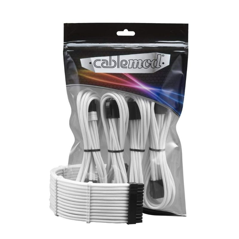 Photo 1 of CableMod 8+8 Series Pro ModFlex Sleeved Cable Extension Kit (White)
