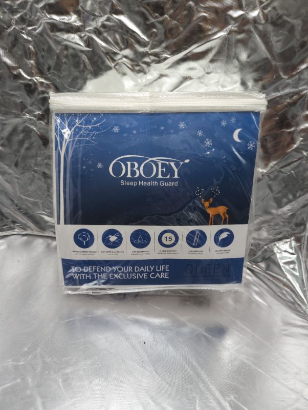 Photo 2 of OBOEY Waterproof Mattress Pad Protector Queen Size Cover, Ultra Soft Breathable Bed Mattress Cover Deep Pocket Noiseless Cotton Terry Surface Mattress Cover Breathable Queen?60" x 80"+18‘’? White