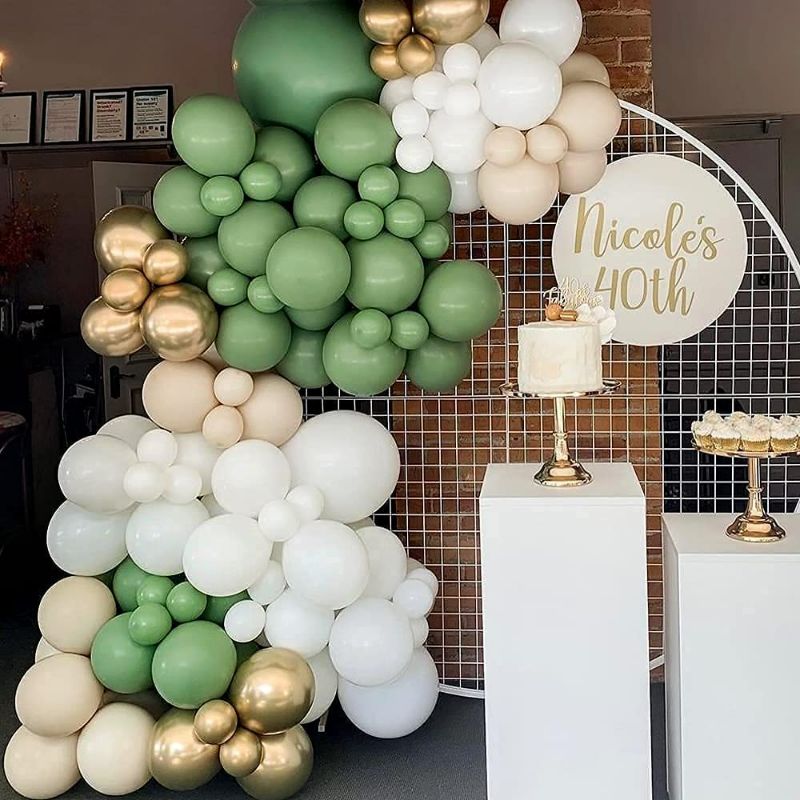 Photo 3 of Sage Green Balloon Garland Kit Arch Oh Baby Shower Olive Matte Different Sizes Decor Happy Birthday Party Wedding Jungle Decorations
