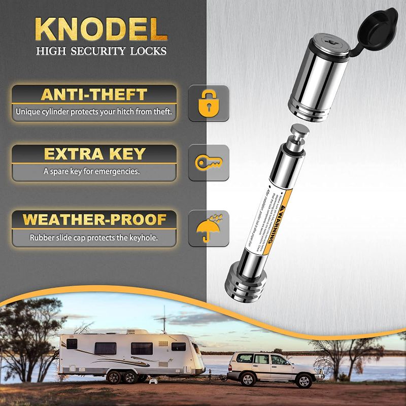 Photo 1 of  Trailer Hitch Lock Pin, Locking Receiver Hitch Pin, Anti-Theft Hitch Locking Pin (Silver, 2 Keys)
