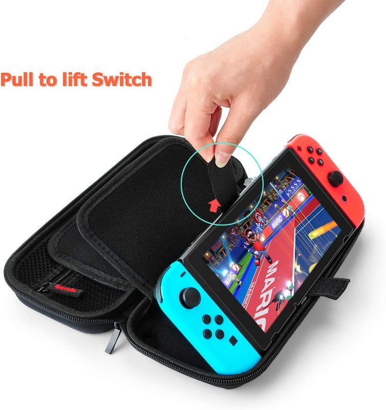 Photo 3 of Hestia Goods Switch Carrying Case Compatible with Nintendo Switch, with 20 Games Cartridges Protective Hard Shell Travel Carrying Case Pouch