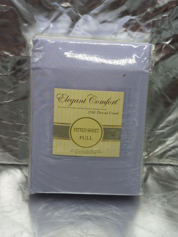 Photo 2 of Luxury Fitted Sheet on Amazon Elegant Comfort Wrinkle-Free 1500 Thread Count Egyptian Quality 1-Piece Fitted Sheet, Full Size, Lilac Full Lilac