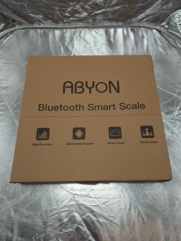 Photo 4 of ABYON Bluetooth Smart Bathroom Scale for Body Weight Digital Body Fat Scale,Auto Monitor Body Weight,Fat,BMI,Water, BMR, Muscle Mass with Smartphone APP,Fitness Health Scale 11.81x11.81 Inch (Pack of 1)