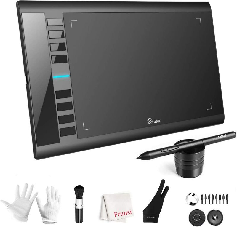 Photo 1 of Graphics Drawing Tablet, UGEE M708 10 x 6 inch Large Drawing Tablet with 8 Hot Keys, Passive Stylus of 8192 Levels Pressure, UGEE M708 Graphics Tablet for Paint, Design, Art Creation Sketch
