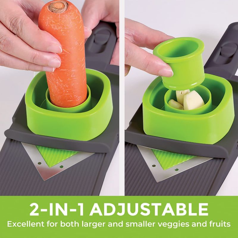 Photo 2 of Mueller Handheld Vegetable V Slicer Salad Utensil, Perfect for Salad Zucchini Carrots Onions and All Vegetables, Make Low Carb/Paleo/Gluten-Free Meals, Adjustable Thickness
