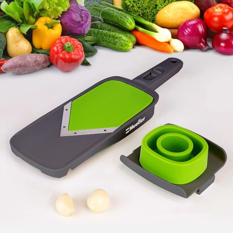 Photo 4 of Mueller Handheld Vegetable V Slicer Salad Utensil, Perfect for Salad Zucchini Carrots Onions and All Vegetables, Make Low Carb/Paleo/Gluten-Free Meals, Adjustable Thickness
