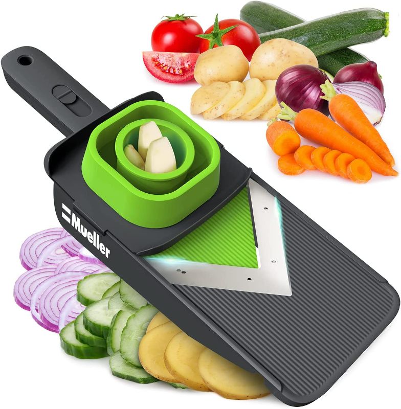 Photo 1 of Mueller Handheld Vegetable V Slicer Salad Utensil, Perfect for Salad Zucchini Carrots Onions and All Vegetables, Make Low Carb/Paleo/Gluten-Free Meals, Adjustable Thickness
