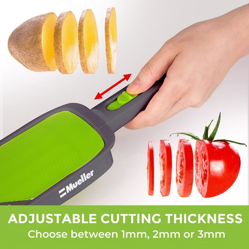 Photo 3 of Mueller Handheld Vegetable V Slicer Salad Utensil, Perfect for Salad Zucchini Carrots Onions and All Vegetables, Make Low Carb/Paleo/Gluten-Free Meals, Adjustable Thickness
