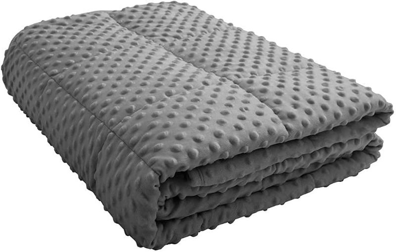 Photo 3 of ALANSMA Reversible Weighted Blanket for All Season, Luxury Velvet, Warm and Cool, Adult Kids 5Lb Weighted Blanket, Enjoy Sleeping Anywhere(Grey,36"x48" 5lbs)
