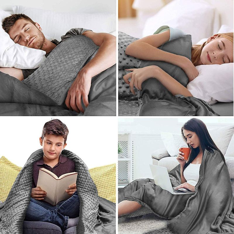 Photo 1 of ALANSMA Reversible Weighted Blanket for All Season, Luxury Velvet, Warm and Cool, Adult Kids 5Lb Weighted Blanket, Enjoy Sleeping Anywhere(Grey,36"x48" 5lbs)
