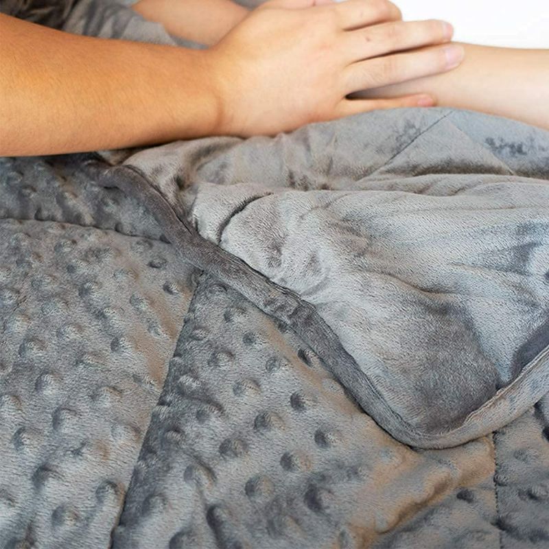 Photo 2 of ALANSMA Reversible Weighted Blanket for All Season, Luxury Velvet, Warm and Cool, Adult Kids 5Lb Weighted Blanket, Enjoy Sleeping Anywhere(Grey,36"x48" 5lbs)
