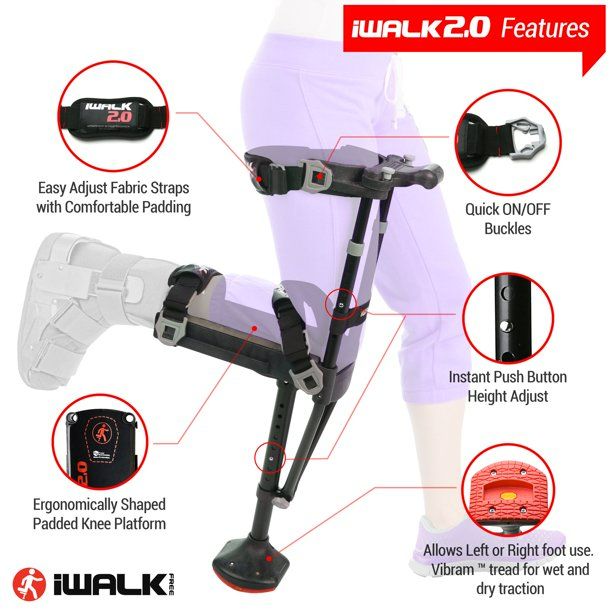Photo 1 of iWALK2.0 Knee Crutch Hands Free, Alternative For Crutches, Knee Scooters
