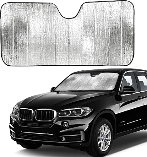 Photo 1 of EcoNour Accordion Car Sun Shade Windshield | Reflective Car Shade Front Windshield to Blocks Harmful UV Rays | Automotive Car Accessory for Cool Interiors | Large (28 x 58 inches)
