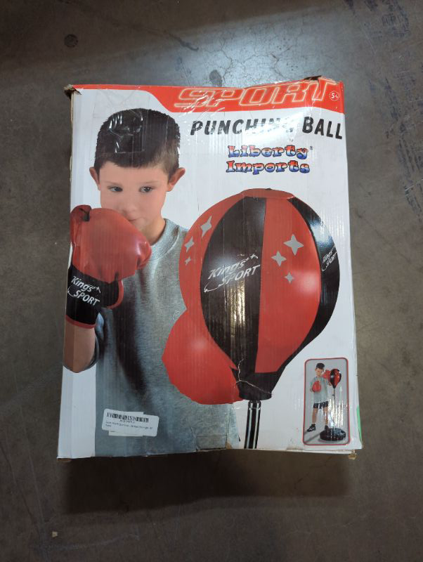 Photo 4 of Liberty Imports Sport Boxing Set Punching Bag with Gloves - Punching Ball for Kids Adjustable Height - 43 inches
