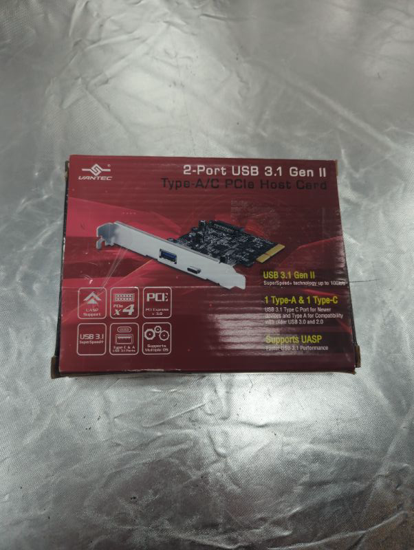 Photo 2 of Vantec 2-Port USB 3.1 Gen II Type-A/C PCIe Host Card (UGT-PC371AC) USB 3.1, 1A, 1C