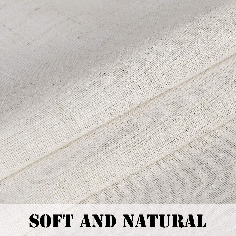 Photo 2 of H.VERSAILTEX Tab Top Natural Linen Blended Airy Curtains for Living Room Home Decor Soft Rich Material Light Reducing Bedroom Drape Panels, Set of 2, 52 x 84 -Inch - Natural Pattern
