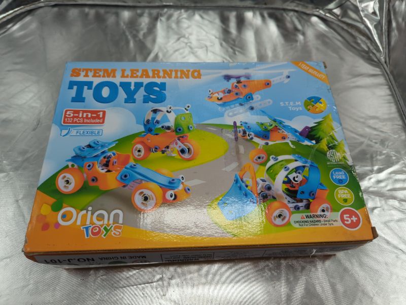 Photo 5 of Orian Toys 5 in 1 STEM Learning Toys for Boys and Girls,
Best IQ Builder STEM Learning Toys Creative
Construction Engineering for Kids 5-11 years old, DIY
Building Kit, 132 Pieces, Play Set