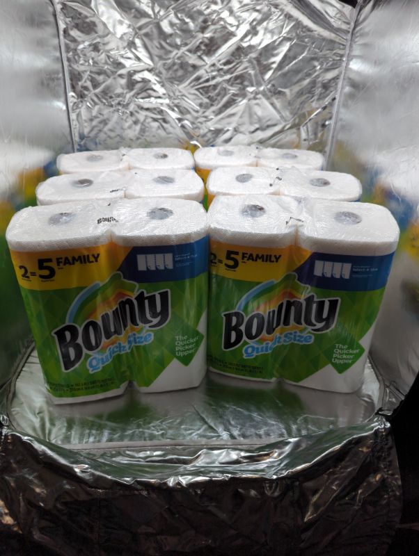 Photo 2 of Bounty Quick-Size Paper Towels, White, 12 Family Rolls = 30 Regular Rolls 1 pack
