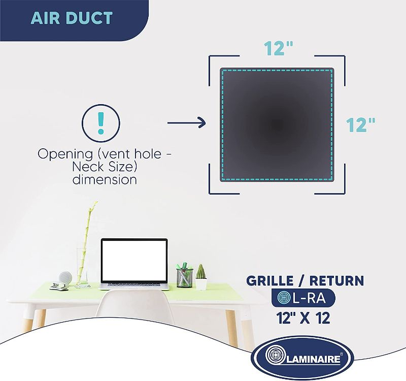 Photo 2 of [12 x 12 Duct Hole] Vent Cover. Aluminum Return Grille HVAC Ceiling or Sidewall Grille Without Damper -Easy Air Flow - Gable Vents. Designed for Extraction of air. [13.6 x 13.6" Face]
