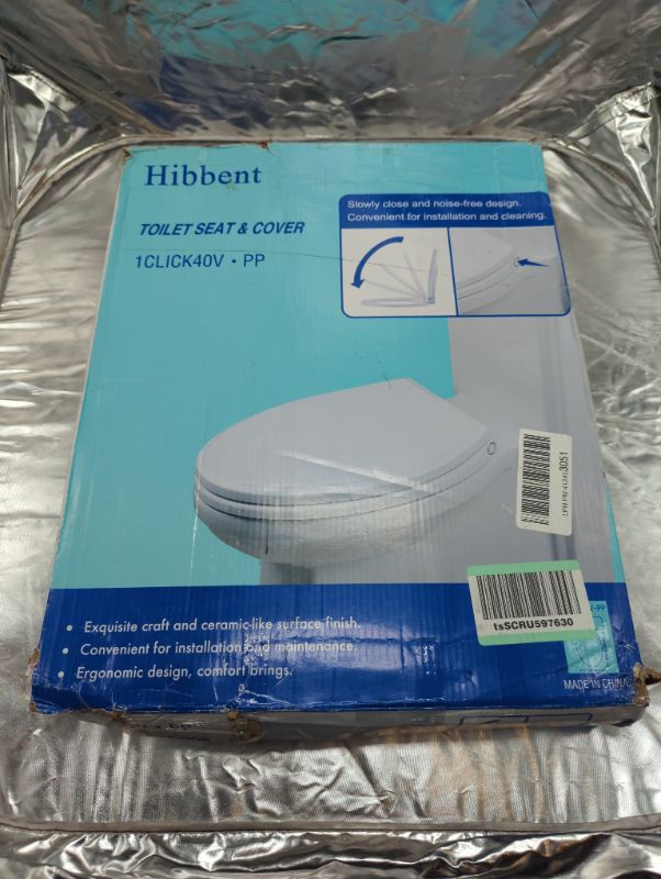 Photo 2 of Hibbent Premium One Click Elongated Toilet Seat with 10 Pieces Toilet Seat Bumpers