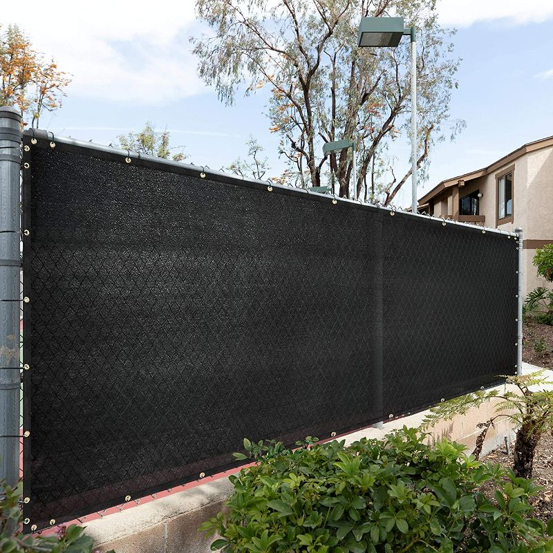 Photo 1 of 10ft x 150ft Black Privacy Fence Screen Netting Mesh with Reinforced Eyelets (2PCS)