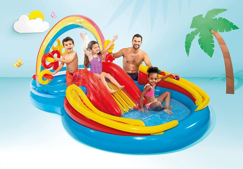 Photo 2 of Intex Rainbow Ring Inflatable Play Center, 117" X 76" X 53", For Ages 2+
