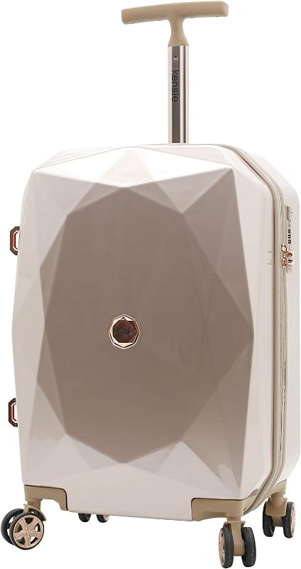 Photo 1 of kensie Women's 3D Gemstone TSA Lock Hardside Spinner Luggage, Rose Gold, 20-Inch Carry-On
