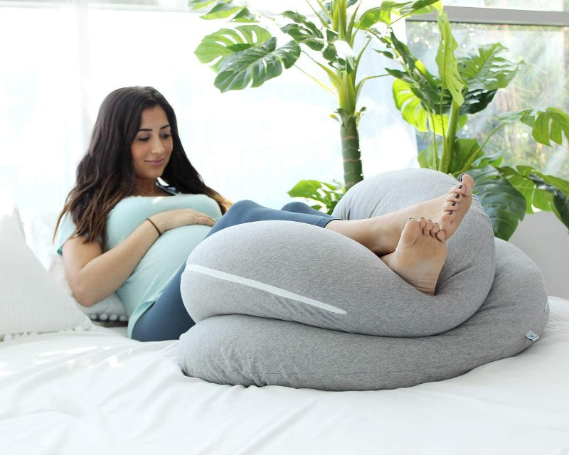 Photo 5 of Pharmedoc The CeeCee Pillow Pregnancy Pillows C-Shape Full Body Pillow and Maternity Support (Dark Gray Jersey Cover)- Support for Back, Hips, Legs, Belly a Must Have for Pregnant Women
