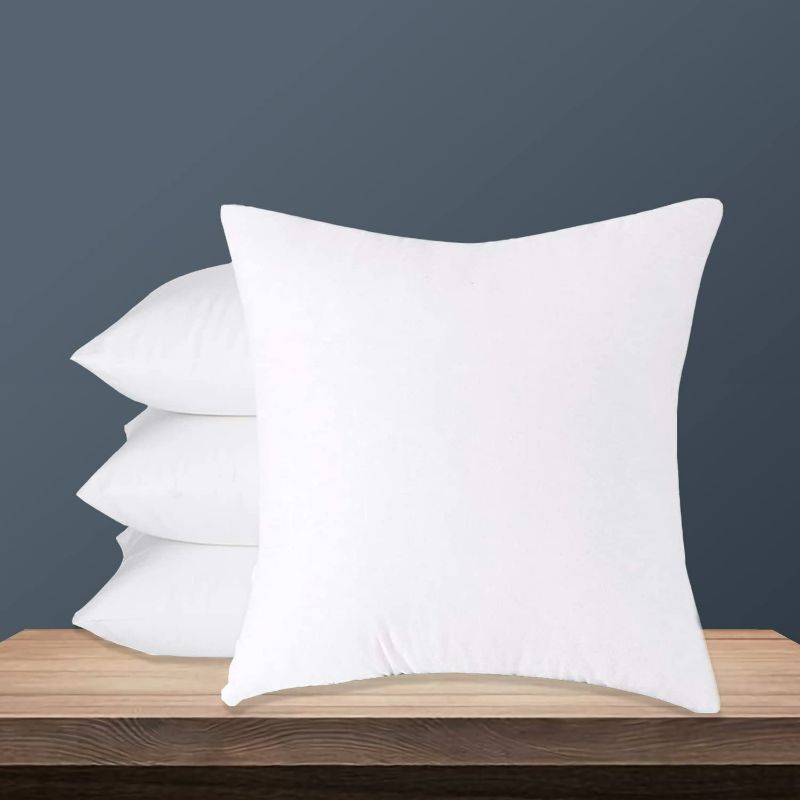 Photo 1 of Emolli 18 x 18 Pillow Inserts Set of 4, Throw Pillow Inserts Premium Stuffer Down Alternative,Super Soft Microfiber Filled Decorative Pillow Cushion

