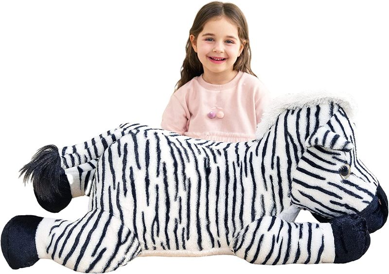 Photo 1 of IKASA Large Zebra Stuffed Animal Plush Toy,Giant Zebra Cute Jumbo Soft Toys,Huge Big Size Plushy Fluffy Fat Oversized Plushie,Gifts for Kids Girls Boy Girlfriend Children (30 inches, Black,White)
