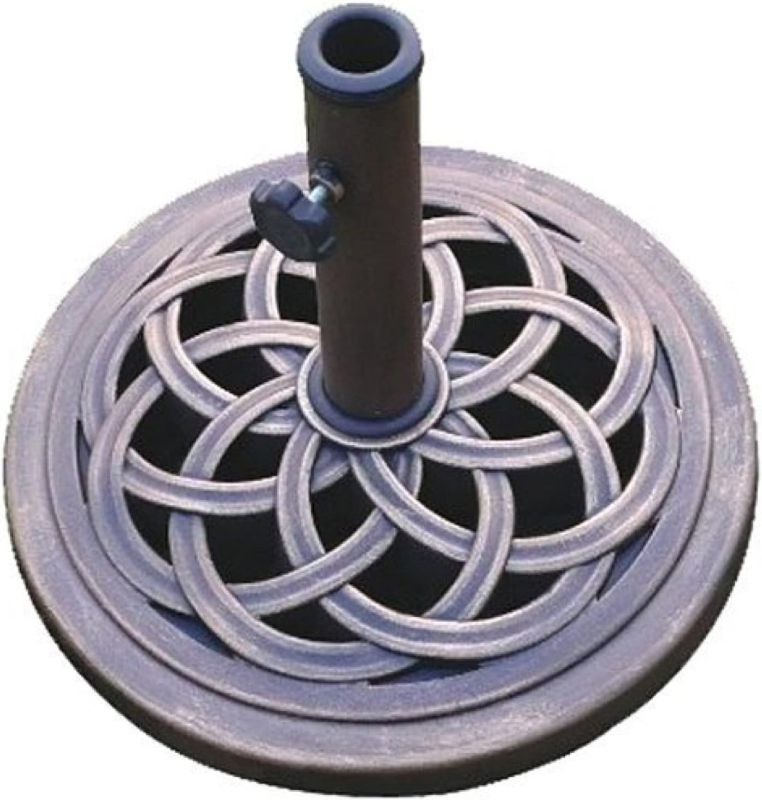 Photo 1 of 18-Inch Cast Stone Umbrella Base, Made from Rust Free Composite Materials, Bronze Powder Coated Finish, 22lbs

