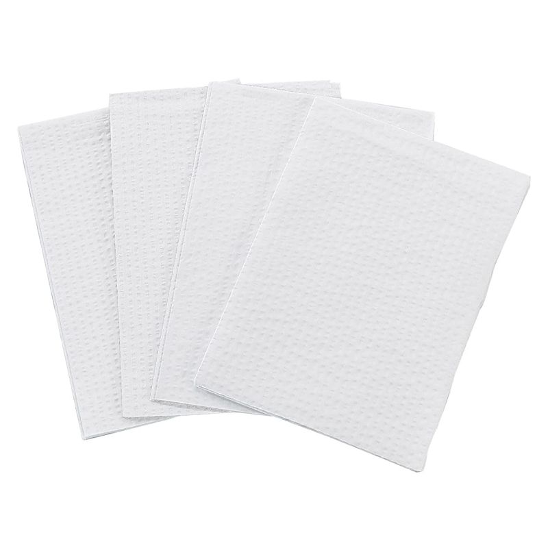 Photo 1 of TIDI Single-Use Towel, White, 13" x 18" (Pack of 500) - Waffle Embossed - 3-Ply Tissue – Multi-Purpose Towels & Wipes – Dental, Tattoo & Medical Supplies (918101)
