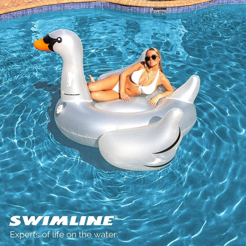 Photo 1 of SWIMLINE Original Giant Ride On Inflatable Pool Float Lounge Series | Floaties W/Stable Legs Wings Large Rideable Blow Up Summer Beach Swimming Party Big Raft Tube Decoration Tan Toys for Kids Adults
