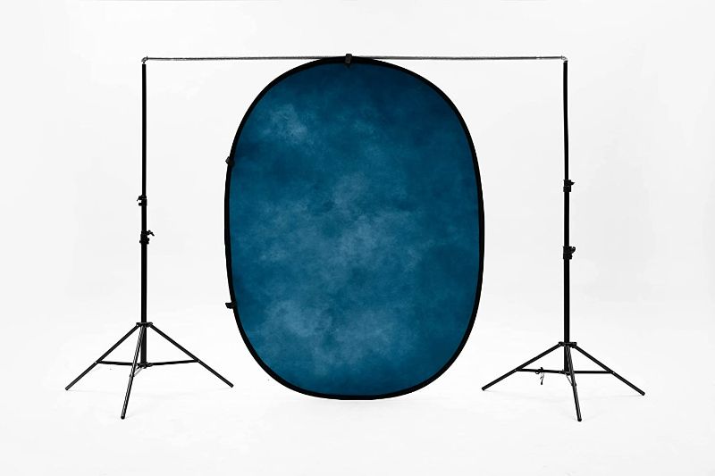 Photo 2 of Kate Collapsible Backdrop Pop Up Photo Backdrops Blue Folded Background for Headshot, for Portrait Photography, for Video, 5x6.5ft
